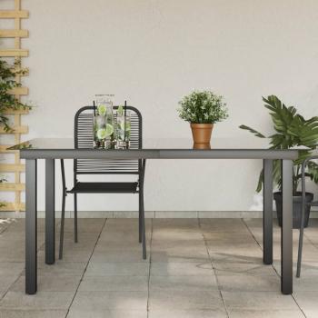 ARDEBO.de - Gartentisch Schwarz 150x90x74 cm Aluminium und Glas