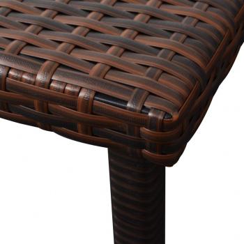 Sonnenliege mit Auflage & Tisch Poly Rattan Braun