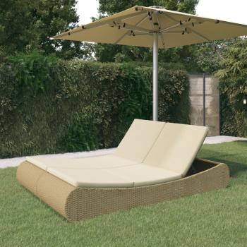 ARDEBO.de - Outdoor-Sonneninsel Poly Rattan Beige