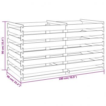 Komposter Latten aus Kiefernholz Imprägniert 180x90x90 cm