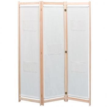 ARDEBO.de - 3-teiliger Raumteiler Creme 120 x 170 x 4 cm Stoff