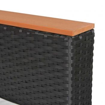 5-tlg. Garten-Lounge-Set mit Auflagen Poly Rattan Schwarz