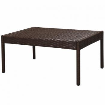 6-tlg. Garten-Lounge-Set mit Auflagen Poly Rattan Braun