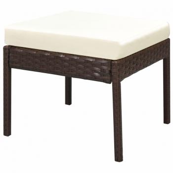 6-tlg. Garten-Lounge-Set mit Auflagen Poly Rattan Braun