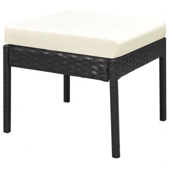 6-tlg. Garten-Lounge-Set mit Auflagen Poly Rattan Schwarz