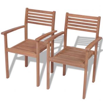 ARDEBO.de - Stapelbare Gartenstühle 2 Stk. Massivholz Teak