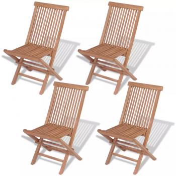 ARDEBO.de - Klappbare Gartenstühle 4 Stk. Massivholz Teak 