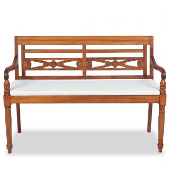 Batavia Gartenbank mit Polstern 120 cm Teak