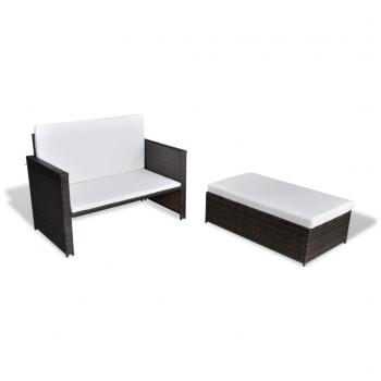 Gartensofa Poly Rattan Braun