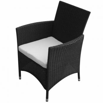 Gartenstühle 2 Stk. Poly Rattan Schwarz