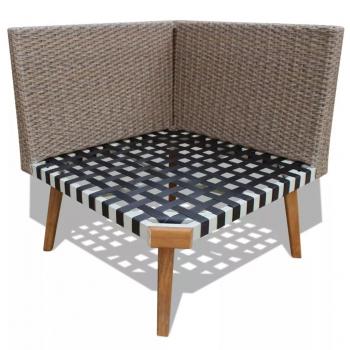 4-tlg. Garten-Lounge-Set mit Auflagen Poly Rattan Grau