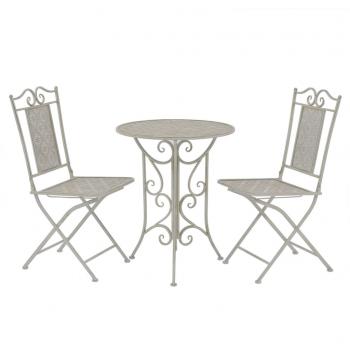 ARDEBO.de - 3-tlg. Bistro-Set Stahl Grau