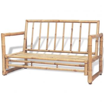 2-Sitzer Gartensofa mit Polstern Bambus