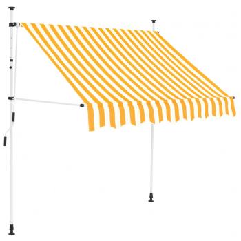 ARDEBO.de - Einziehbare Markise Handbetrieben 200 cm Orange/Weiß Gestreift