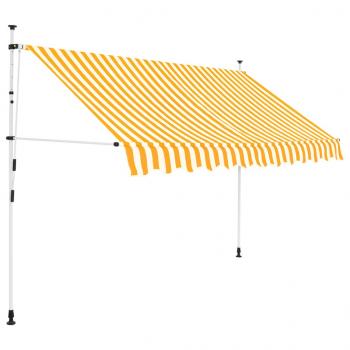 ARDEBO.de - Einziehbare Markise Handbetrieben 250 cm Orange/Weiß Gestreift