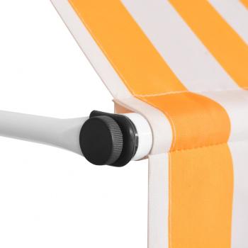 Einziehbare Markise Handbetrieben 250 cm Orange/Weiß Gestreift