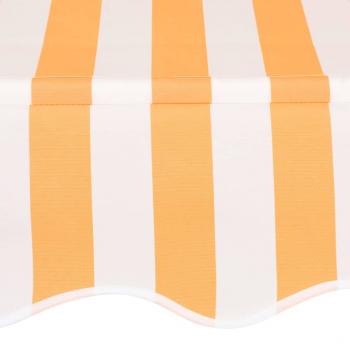Einziehbare Markise Handbetrieben 250 cm Orange/Weiß Gestreift