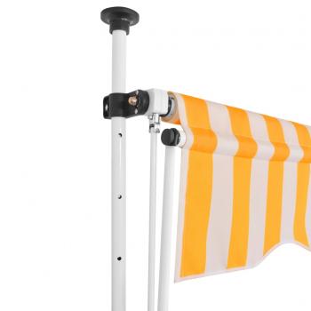 Einziehbare Markise Handbetrieben 350 cm Orange/Weiß Gestreift