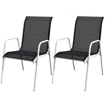 3-tlg. Bistro-Set Stahl Schwarz