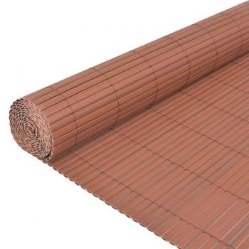 Gartenzaun Doppelseitig PVC 90 x 500 cm Braun