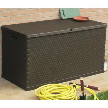 Garten-Aufbewahrungsbox Braun 120x56x63 cm PP Rattan