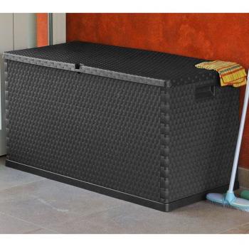 Garten-Aufbewahrungsbox Anthrazit 120x56x63 cm PP Rattan