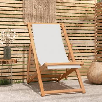 ARDEBO.de - Liegestuhl Teak 56x105x96 cm Creme