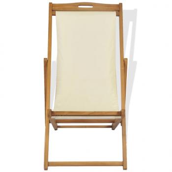 Liegestuhl Teak 56x105x96 cm Creme