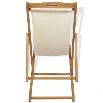 Liegestuhl Teak 56x105x96 cm Creme