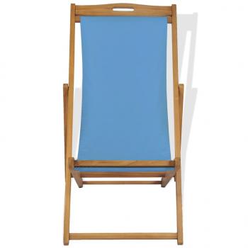 Liegestuhl Teak 56x105x96 cm Blau