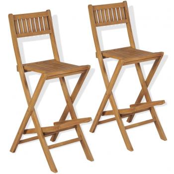 ARDEBO.de - Klappbare Garten-Barhocker 2 Stk. Massivholz Teak