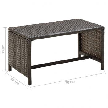 4-tlg. Garten-Lounge-Set mit Auflagen Poly Rattan Braun