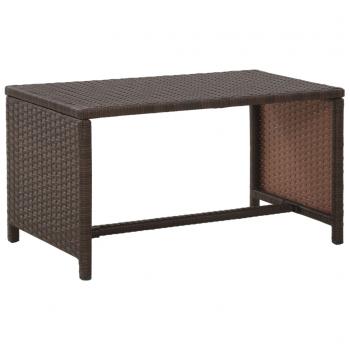 4-tlg. Garten-Lounge-Set mit Auflagen Poly Rattan Braun