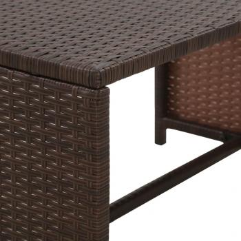 4-tlg. Garten-Lounge-Set mit Auflagen Poly Rattan Braun