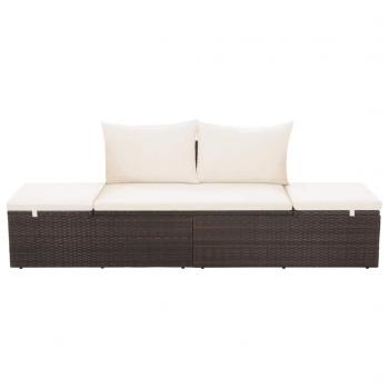 Gartenbett Braun 195×60 cm Poly Rattan