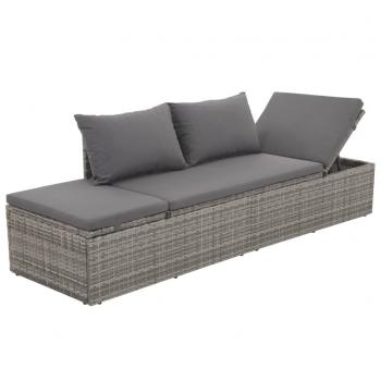 Gartenbett Grau 195×60 cm Poly Rattan