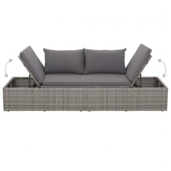 Gartenbett Grau 195×60 cm Poly Rattan