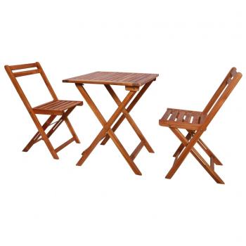 ARDEBO.de - 3-tlg. Bistro-Set Klappbar Massivholz Akazie