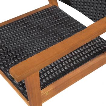 5-tlg. Garten-Essgruppe Poly Rattan Schwarz und Braun