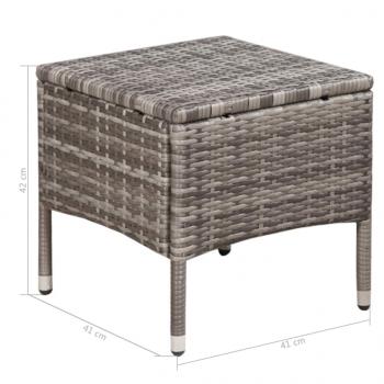 3-tlg. Bistro-Set Poly Rattan Grau