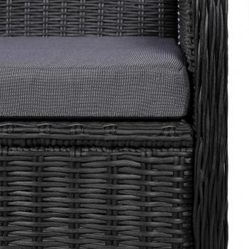 Gartenstühle mit Polster 2 Stk. Poly Rattan Schwarz  