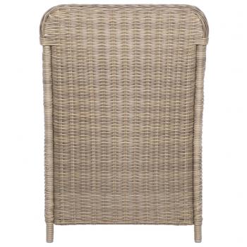 Gartenstühle mit Polstern 2 Stk. Poly Rattan Braun  