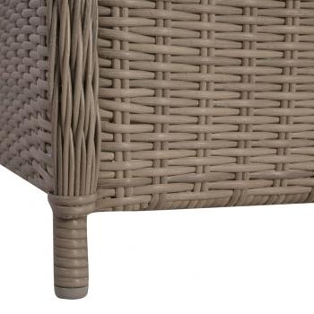 3-tlg. Bistro-Set mit Auflagen und Kissen Poly Rattan Braun