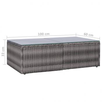 8-tlg. Garten-Lounge-Set mit Auflagen Poly Rattan Grau