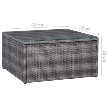 5-tlg. Garten-Sofagarnitur mit Polstern & Kissen Poly Rattan Grau 