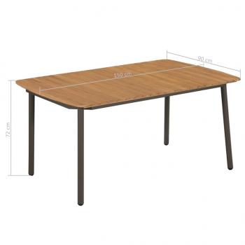 Couchtisch 150x90x72 cm Massivholz Akazie und Stahl