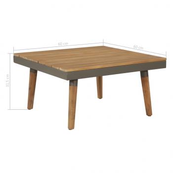 4-tlg. Garten-Lounge-Set mit Auflagen Massivholz Akazie Braun