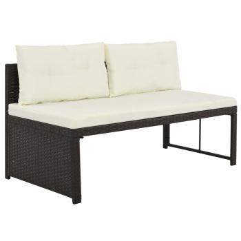 4-tlg. Garten-Lounge-Set Poly Rattan Braun