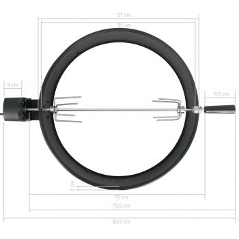 BBQ Rotisserie Ring Set 57 cm Schwarz