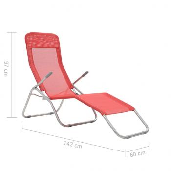 Klappliegen 2 Stk. Textilene Rot